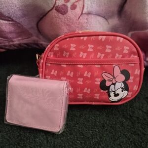 Minnie Mouse Red and Pink Crossbody With Wallet